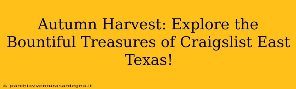 Autumn Harvest: Explore the Bountiful Treasures of Craigslist East Texas!