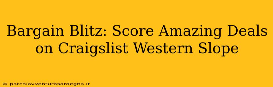 Bargain Blitz: Score Amazing Deals on Craigslist Western Slope