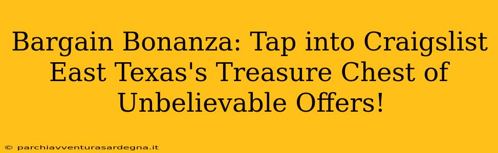 Bargain Bonanza: Tap into Craigslist East Texas's Treasure Chest of Unbelievable Offers!