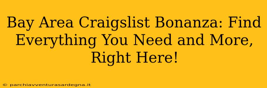 Bay Area Craigslist Bonanza: Find Everything You Need and More, Right Here!