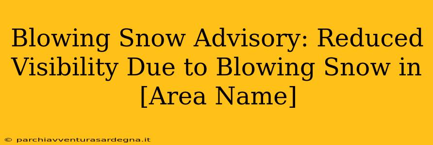 Blowing Snow Advisory: Reduced Visibility Due to Blowing Snow in [Area Name]