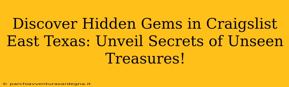 Discover Hidden Gems in Craigslist East Texas: Unveil Secrets of Unseen Treasures!