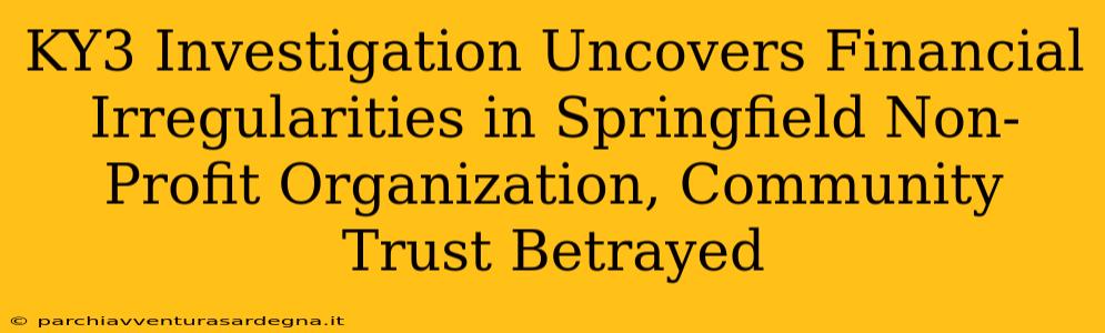 KY3 Investigation Uncovers Financial Irregularities in Springfield Non-Profit Organization, Community Trust Betrayed