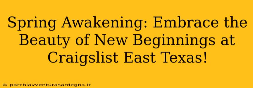 Spring Awakening: Embrace the Beauty of New Beginnings at Craigslist East Texas!