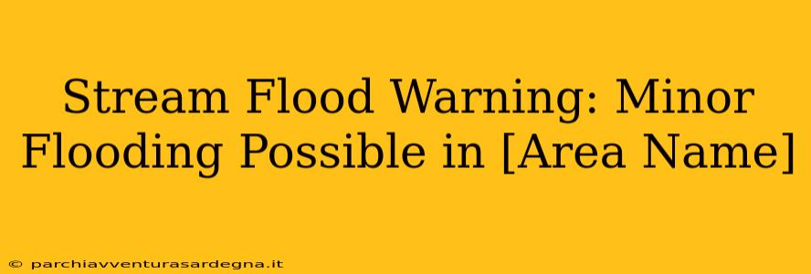 Stream Flood Warning: Minor Flooding Possible in [Area Name]