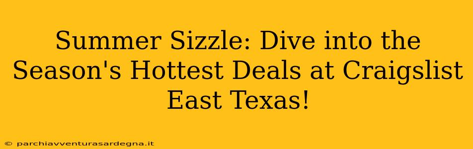 Summer Sizzle: Dive into the Season's Hottest Deals at Craigslist East Texas!