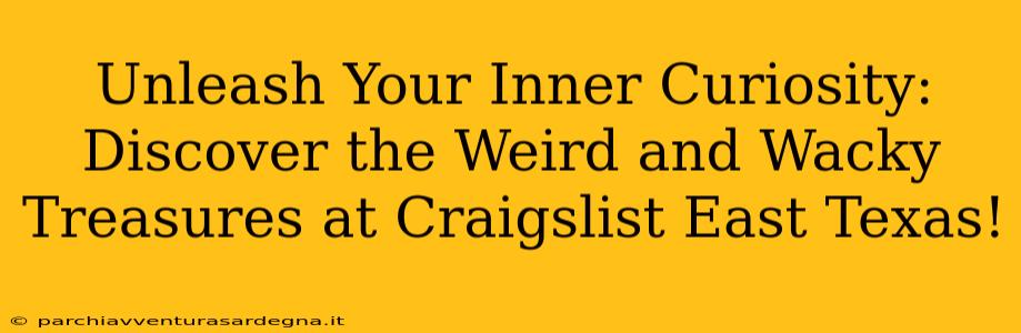 Unleash Your Inner Curiosity: Discover the Weird and Wacky Treasures at Craigslist East Texas!